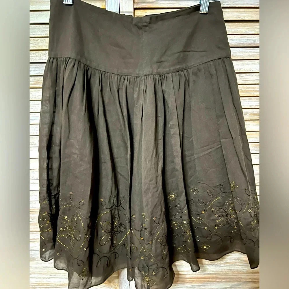Express Brown Skirt with sequin detailing.  Size 2.